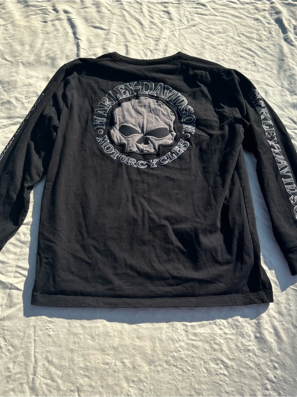 Harley-Davidson Black Long Sleeve Skull Graphic Tee